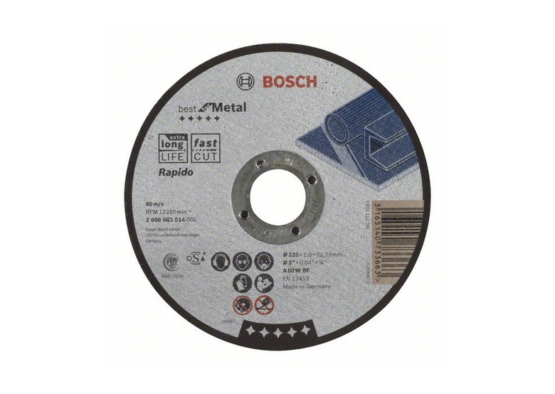Přímý řezný kotouč Best for Metal - Rapido Bosch 2608603514