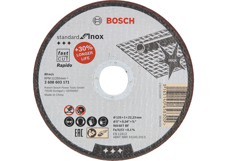 Přímý řezný kotouč Bosch Standard for Inox Rapido