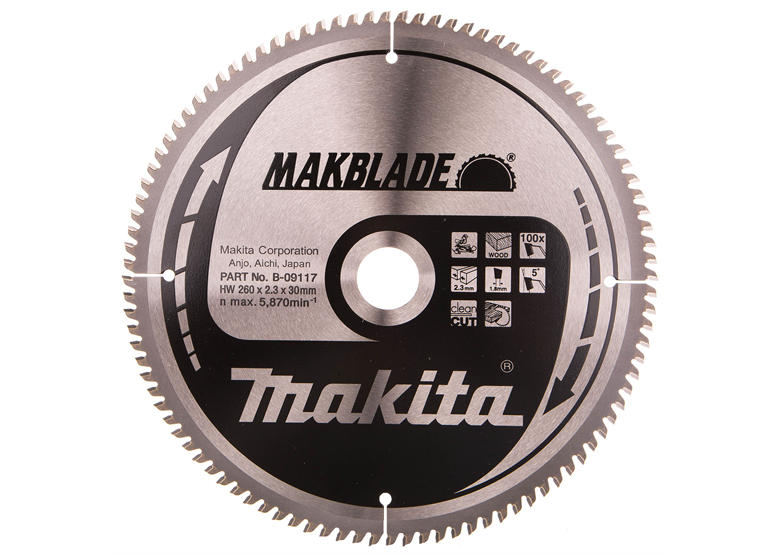 Kotouč MAKBLADE MSXF260100G 260x30mm Z100 Makita B-09117
