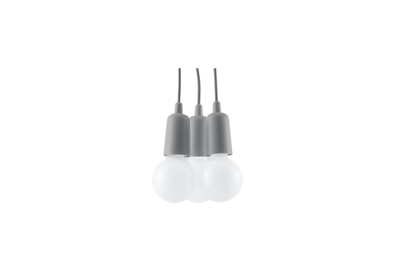 Pendant lamp DIEGO 3 grey Sollux Lighting Nickel