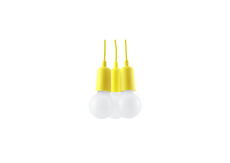 Pendant lamp DIEGO 3 yellow Sollux Lighting Nickel